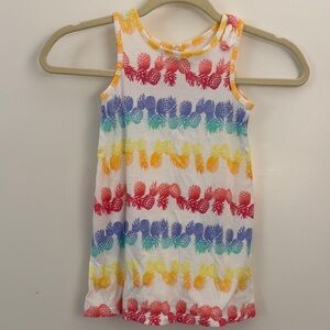 GAP Red and Orange Pineapple Striped Dress Size 3